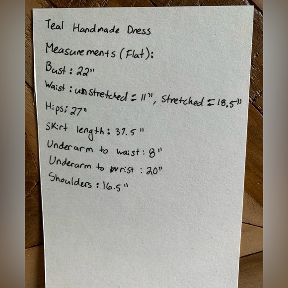 Teal handmade vintage dress - Picture 5 of 5